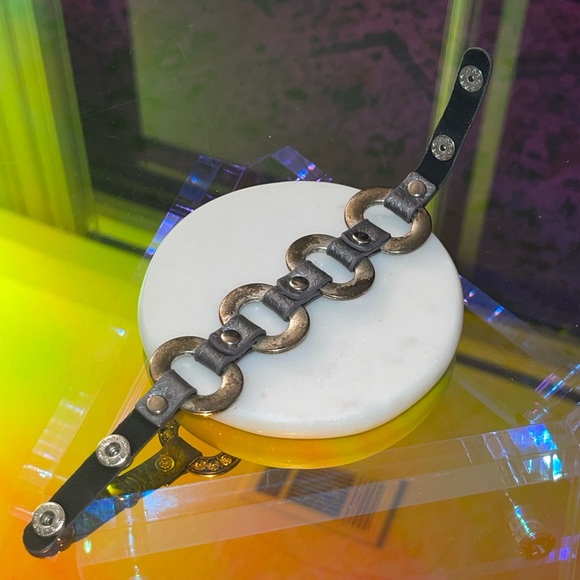 Buckle Rhinestone Hoop Bracelet - Picture 2 of 5